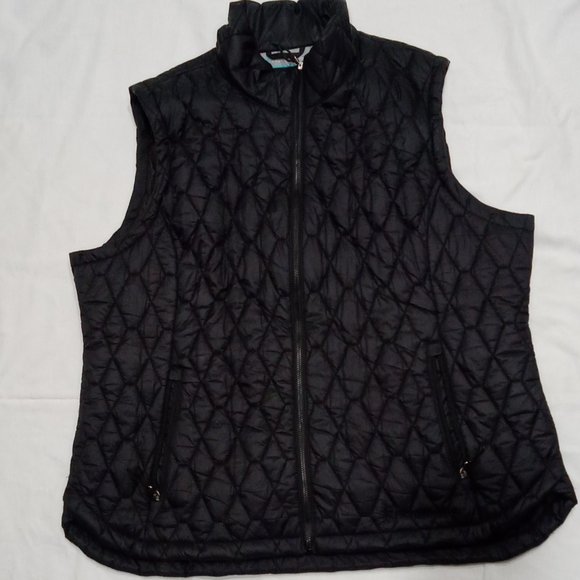Free Country Vest Women's Puffy Warm Black Material Front Zipper XXL - Picture 2 of 7